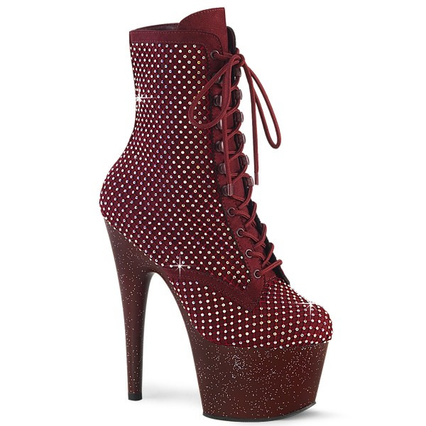 ADORE-1020RM ° Stiefel ° Rot Velour ° Plateau ° Pleaser