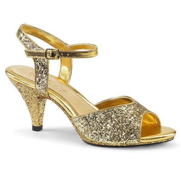 BELLE-309G ° Damen Sandale ° Gold Glitter ° Fabulicious