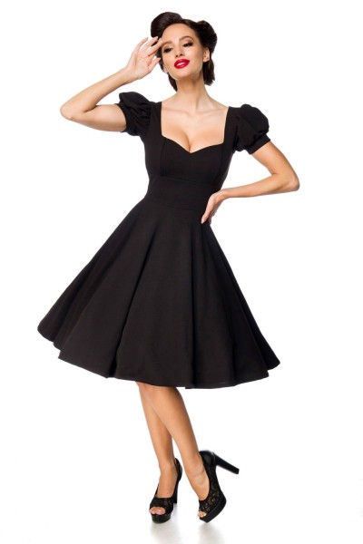Belsira Kleid mit Puffärmeln in schwarz