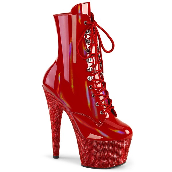 BEJEWELED-1020-7 ° Stiefel ° Rot Holo ° Plateau ° Pleaser