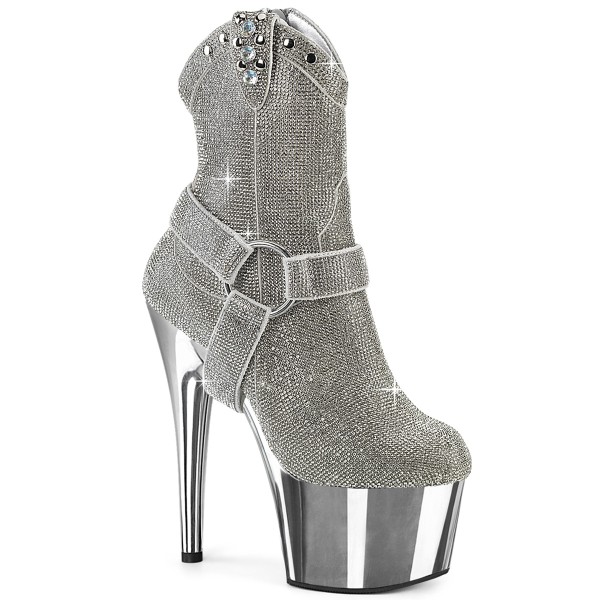 ADORE-1029CHRS ° Stiefel ° Silber Strass ° Plateau ° Pleaser