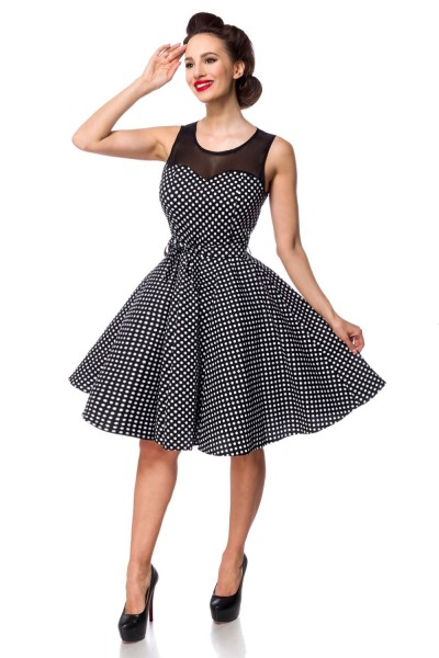 Belsira Kleid mit Dots in schwarz-weiß