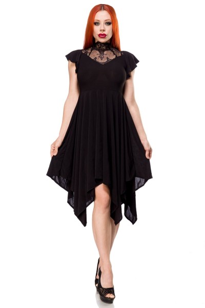 Ocultica Kleid mit Spitzeneinsatz in schwarz