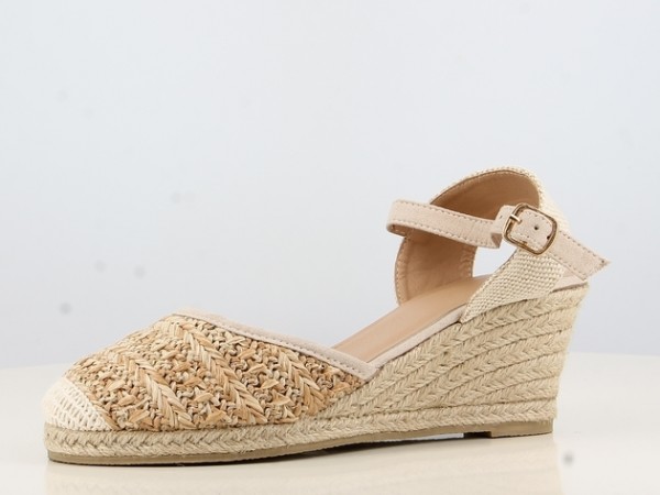 Peachyboo ° Ankle Strap Wedge Sandale ° Beige