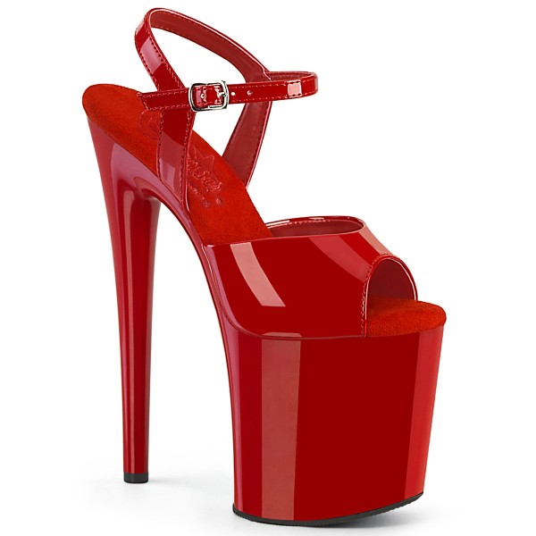 NAUGHTY-809 ° Sandale ° Rot Lack Patent ° Plateau ° Pleaser