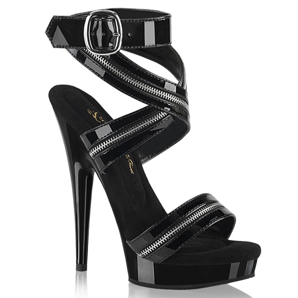 SULTRY-619 ° Sandale ° Schwarz Lack Patent ° ° Fabulicious