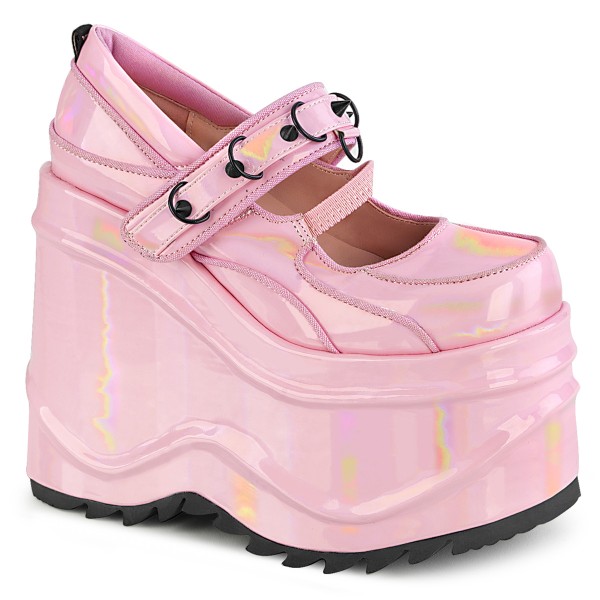 DemoniaCult WAVE-48 Mary Janes Babypink Lack Patent