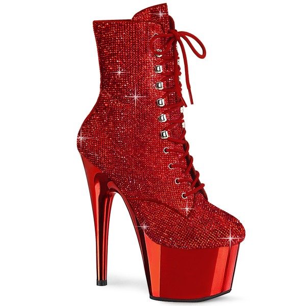 ADORE-1020CHRS ° Stiefel ° Rot Strass ° Plateau ° Pleaser