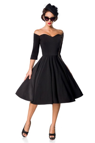 Belsira Belsira Premium Vintage Swing-Kleid in schwarz