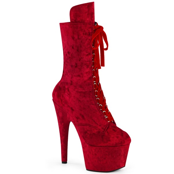 ADORE-1045VEL ° Stiefel ° Rot Samt ° Plateau ° Pleaser